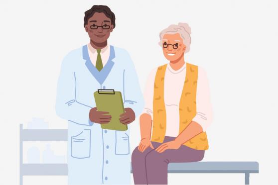 Illustration of doctor and patient